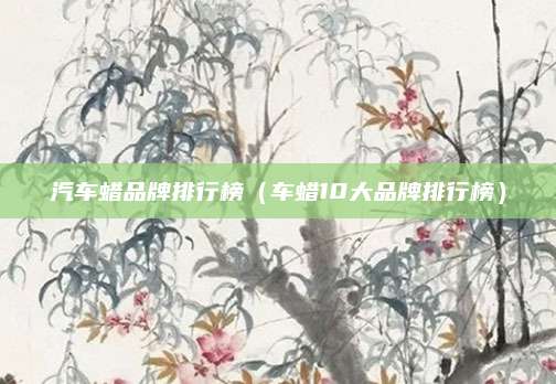 汽车蜡品牌排行榜(车蜡10大品牌排行榜)