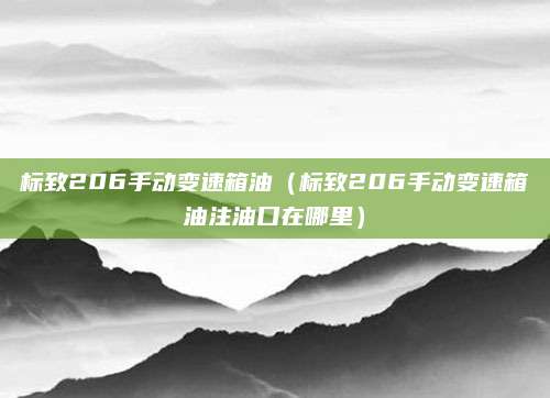 标致206手动变速箱油(标致206手动变速箱油注油口在哪里)