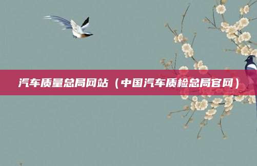 汽车质量总局网站(中国汽车质检总局官网)