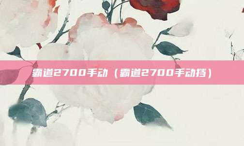 霸道2700手动(霸道2700手动挡)