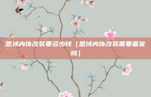 思域内饰改装要多少钱(思域内饰改装需要备案吗)