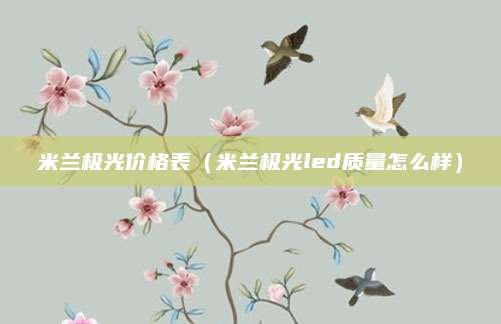 米兰极光价格表(米兰极光led质量怎么样)