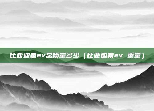 比亚迪秦ev总质量多少(比亚迪秦ev 重量)