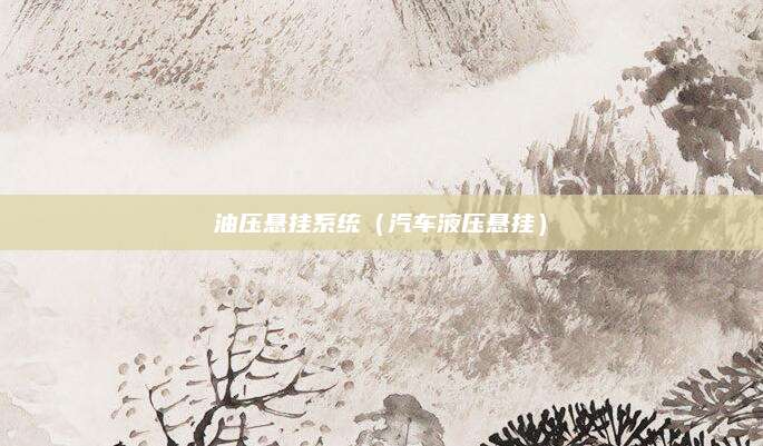 油压悬挂系统(汽车液压悬挂)