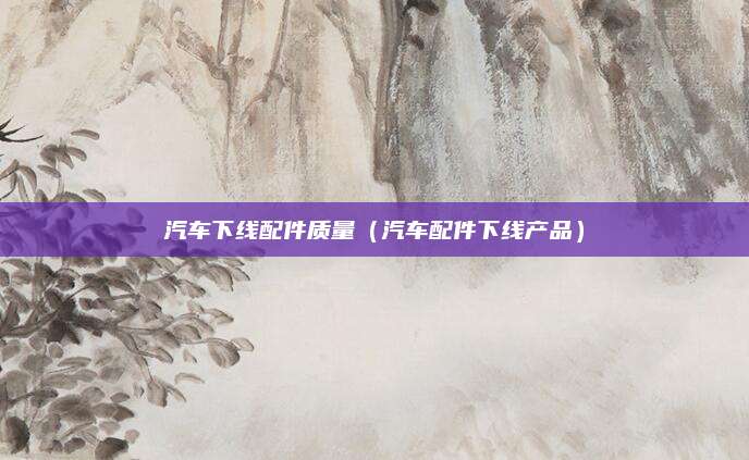 汽车下线配件质量(汽车配件下线产品)