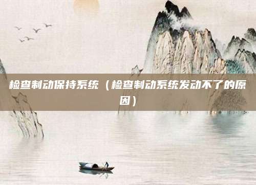 检查制动保持系统(检查制动系统发动不了的原因)