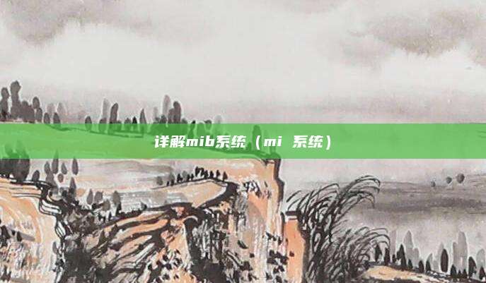 详解mib系统(mi 系统)