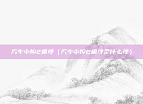 汽车中控2根线(汽车中控2根线是什么线)