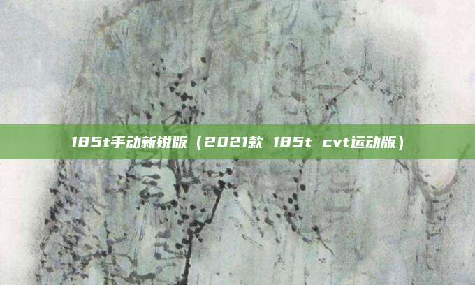 185t手动新锐版(2021款 185t cvt运动版)