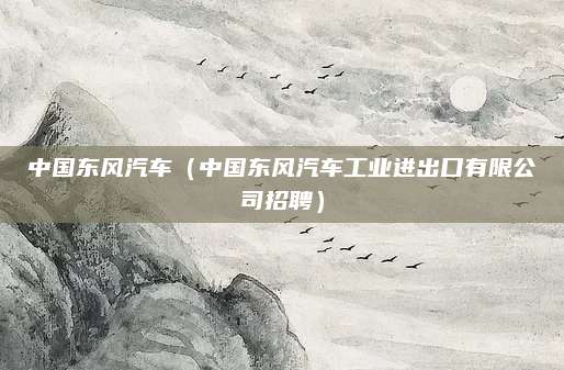 中国东风汽车(中国东风汽车工业进出口有限公司招聘)