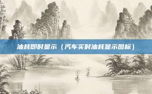 油耗即时显示（汽车实时油耗显示图标）