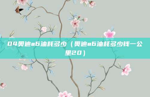 04奥迪a6油耗多少(奥迪a6油耗多少钱一公里20)