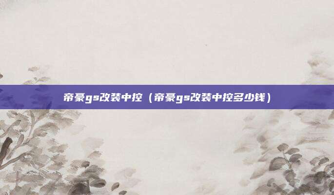 帝豪gs改装中控（帝豪gs改装中控多少钱）