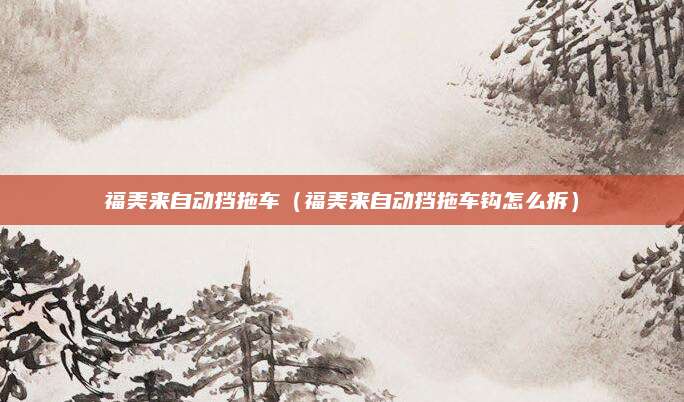 福美来自动挡拖车(福美来自动挡拖车钩怎么拆)