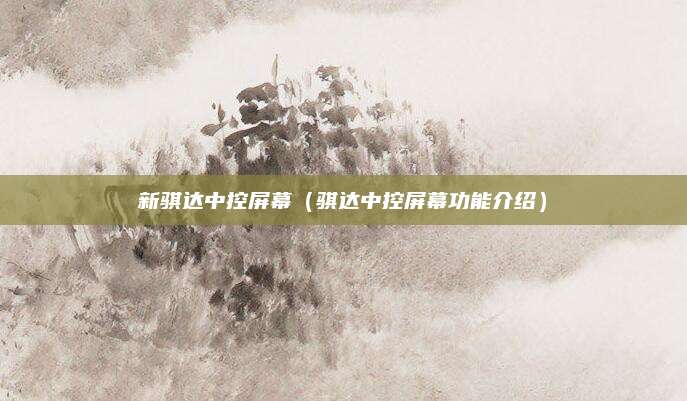 新骐达中控屏幕(骐达中控屏幕功能介绍)