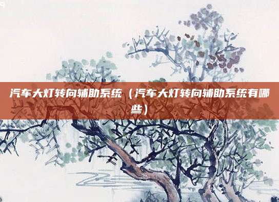汽车大灯转向辅助系统(汽车大灯转向辅助系统有哪些)