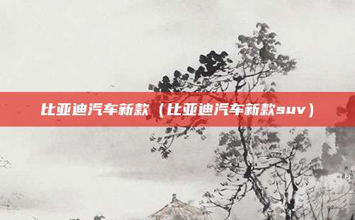 比亚迪汽车新款(比亚迪汽车新款suv)