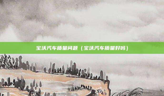 宝沃汽车质量问题(宝沃汽车质量好吗)