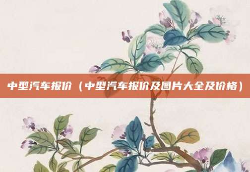 中型汽车报价(中型汽车报价及图片大全及价格)