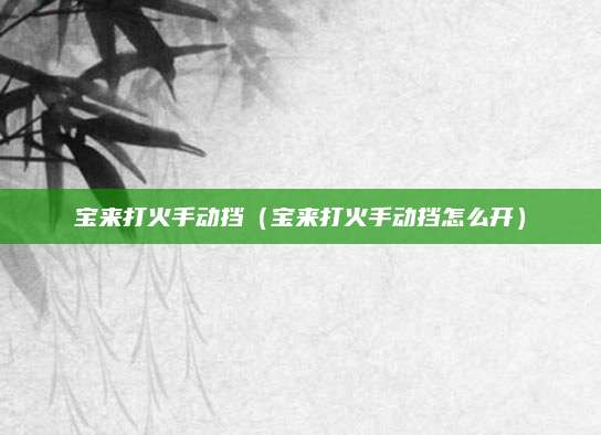 宝来打火手动挡(宝来打火手动挡怎么开)