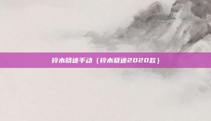 铃木晓途手动(铃木骁途2020款)