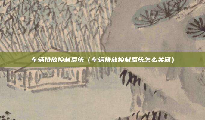 车辆排放控制系统(车辆排放控制系统怎么关闭)
