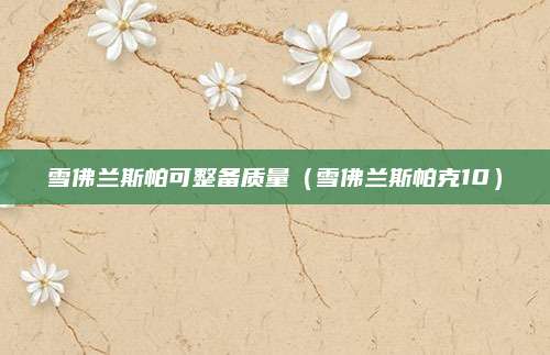雪佛兰斯帕可整备质量(雪佛兰斯帕克10)