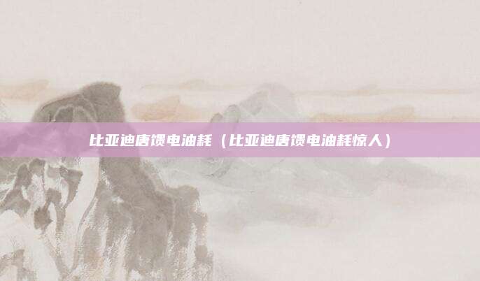 比亚迪唐馈电油耗(比亚迪唐馈电油耗惊人)