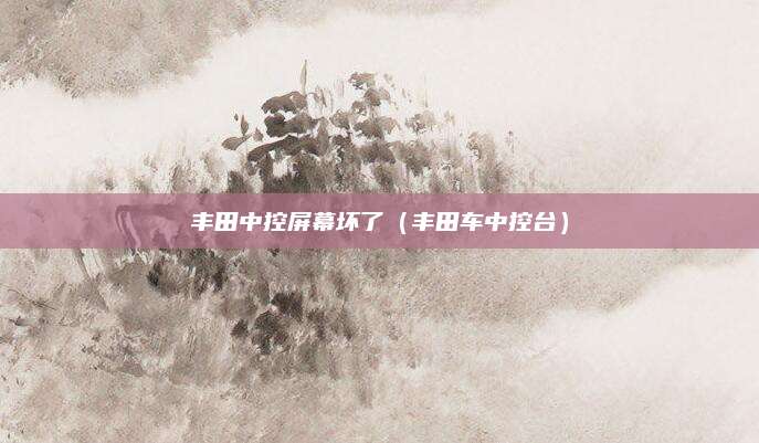 丰田中控屏幕坏了（丰田车中控台）
