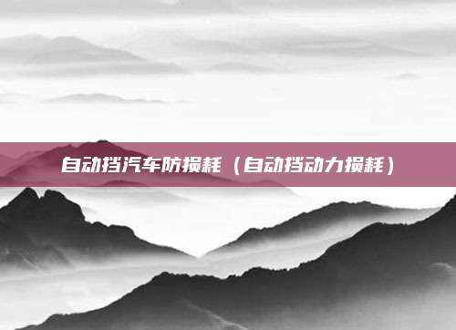 自动挡汽车防损耗(自动挡动力损耗)