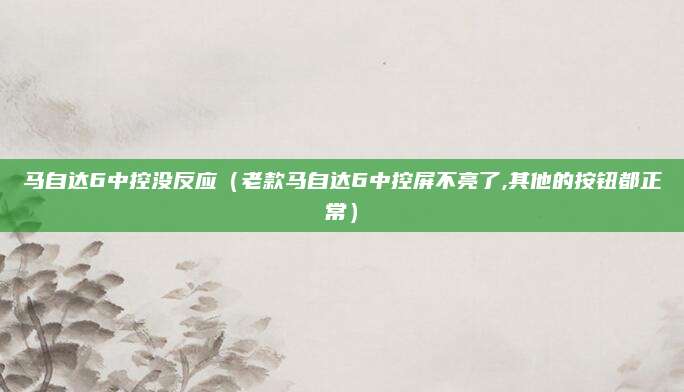 马自达6中控没反应(老款马自达6中控屏不亮了,其他的按钮都正常)