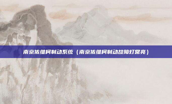 南京依维柯制动系统(南京依维柯制动故障灯常亮)