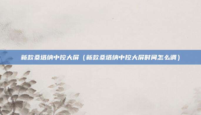 新款桑塔纳中控大屏(新款桑塔纳中控大屏时间怎么调)