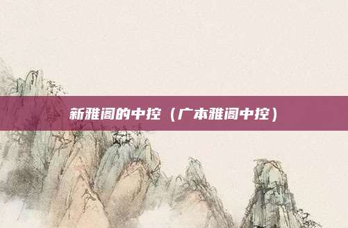 新雅阁的中控(广本雅阁中控)