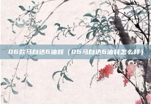 06款马自达6油耗（06马自达6油耗怎么样）