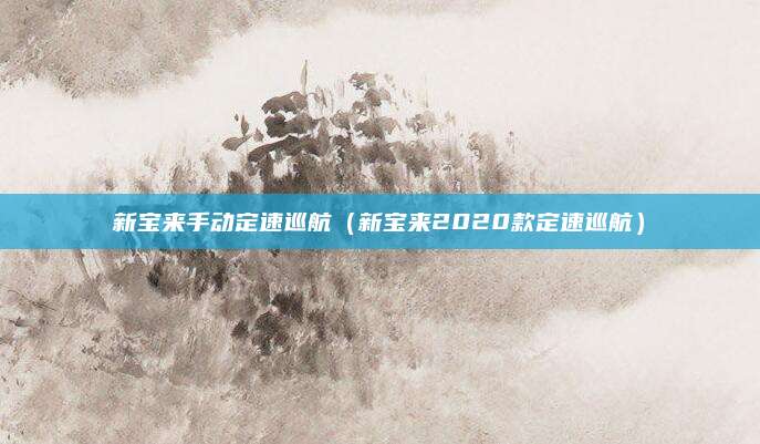 新宝来手动定速巡航（新宝来2020款定速巡航）