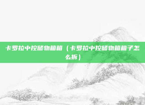 卡罗拉中控储物箱箱(卡罗拉中控储物箱箱子怎么拆)