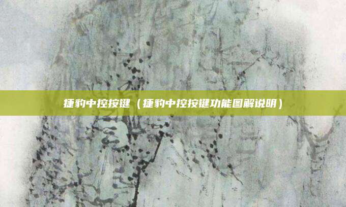 捷豹中控按键（捷豹中控按键功能图解说明）