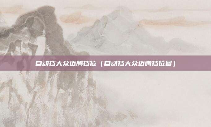 自动挡大众迈腾挡位(自动挡大众迈腾挡位图)
