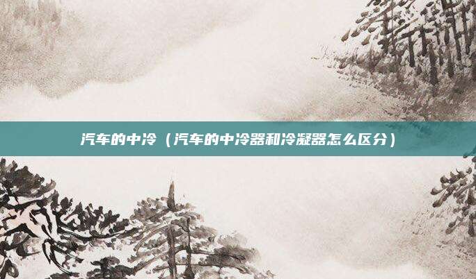汽车的中冷(汽车的中冷器和冷凝器怎么区分)