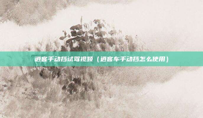 逍客手动挡试驾视频(逍客车手动挡怎么使用)