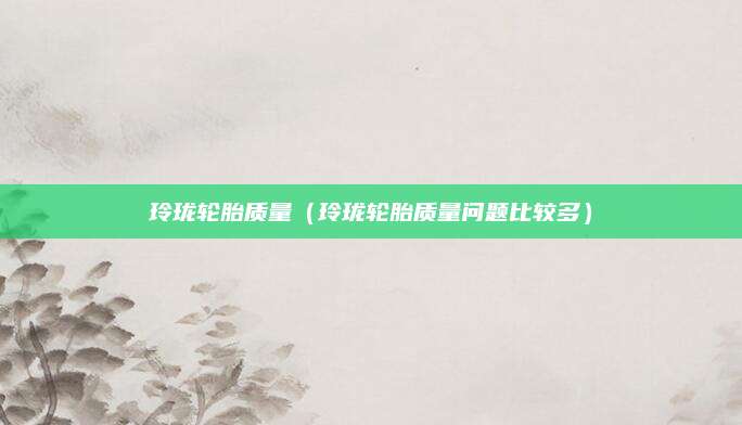 玲珑轮胎质量(玲珑轮胎质量问题比较多)