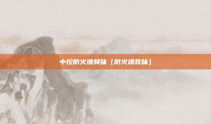 中控防火墙臭味(防火墙异味)