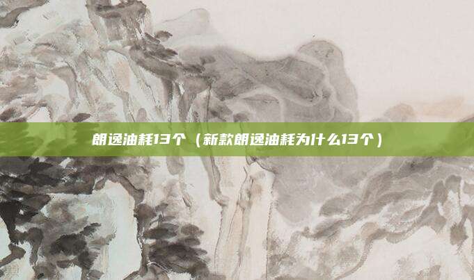 朗逸油耗13个(新款朗逸油耗为什么13个)