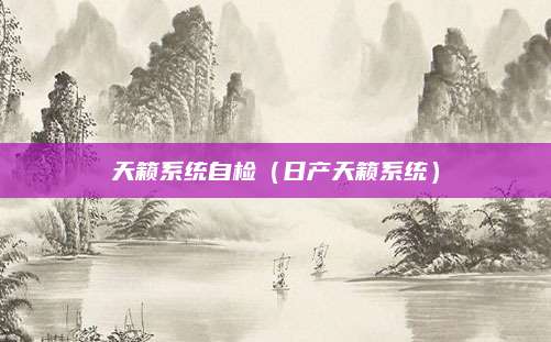 天籁系统自检(日产天籁系统)