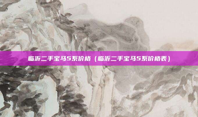 临沂二手宝马5系价格(临沂二手宝马5系价格表)