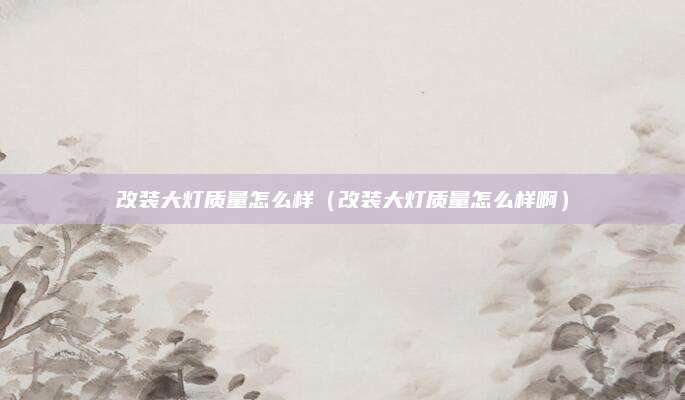 改装大灯质量怎么样(改装大灯质量怎么样啊)
