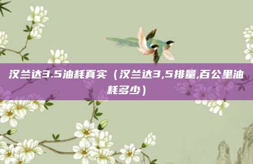 汉兰达3.5油耗真实(汉兰达3,5排量,百公里油耗多少)