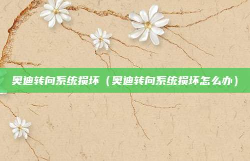 奥迪转向系统损坏(奥迪转向系统损坏怎么办)