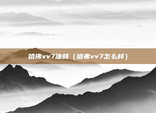哈佛vv7油耗(哈弗vv7怎么样)